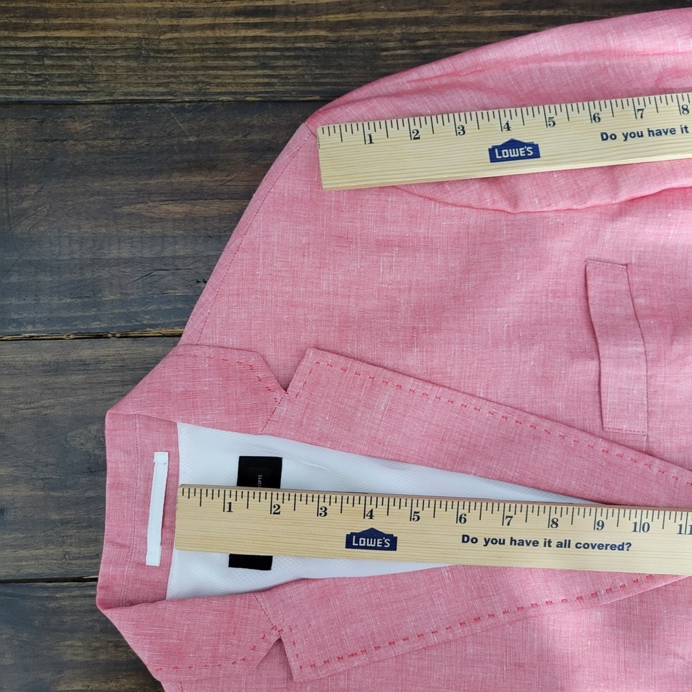 INC International Concepts Men's Sport Coat Blazer Coral Pink Linen Blend‎ Small - Picture 4 of 16
